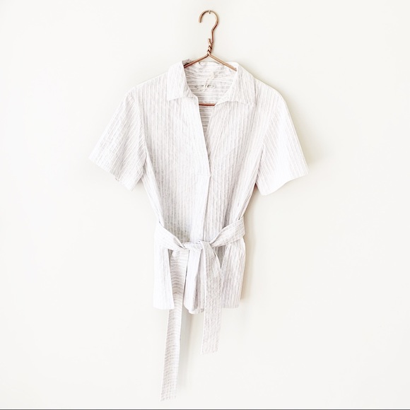 MM Lafleur Tops - MM Lafleur | Wilma Tie Front Poplin Blouse New